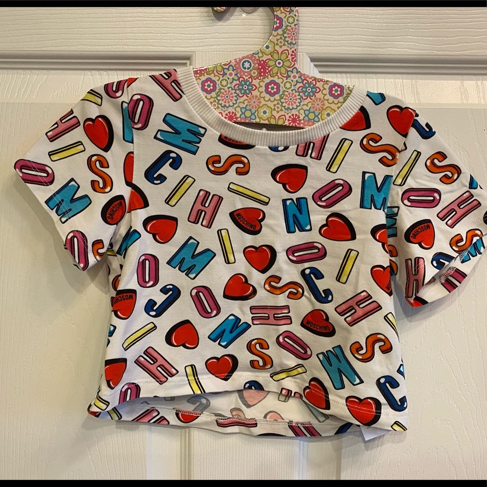 MOSCHINO KIDS
logo letter heart print T-shirt